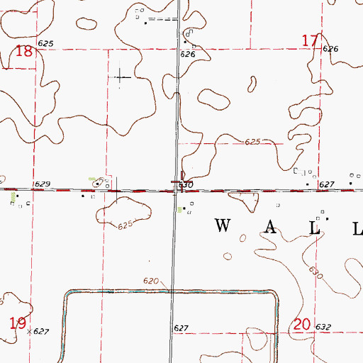 Topographic Map of Totel School (historical), IL