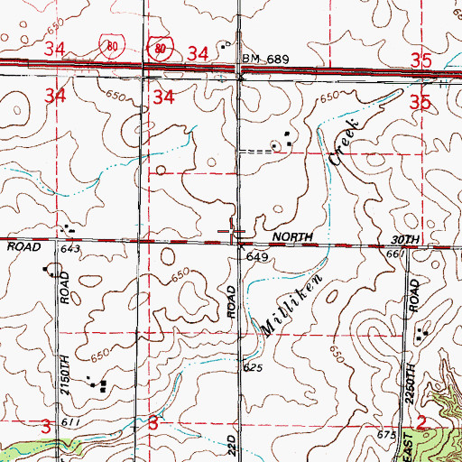 Topographic Map of Vincent School (historical), IL
