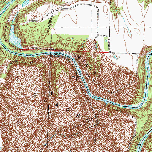 Topographic Map of Bailey Falls (historical), IL