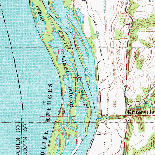 Topographic Map of Church Slough, IL