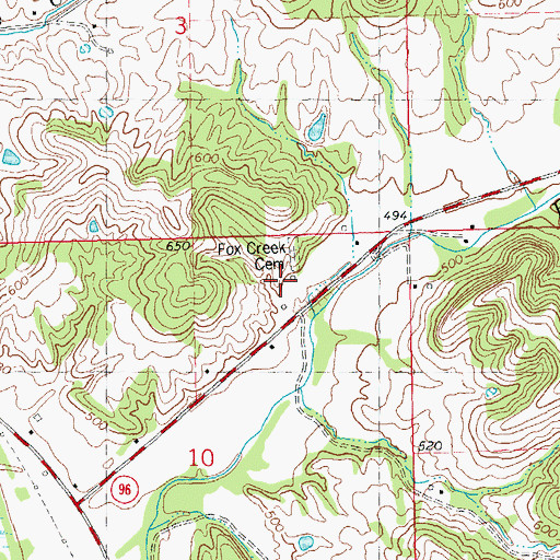 Topographic Map of Fox Creek School (historical), IL