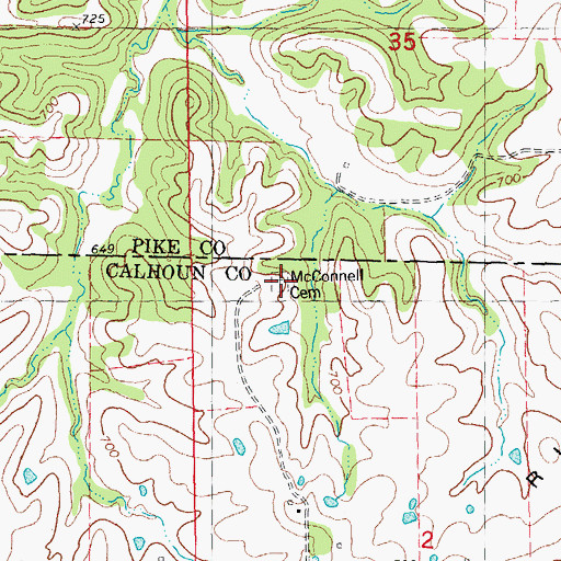 Topographic Map of McConnell Cemetery, IL
