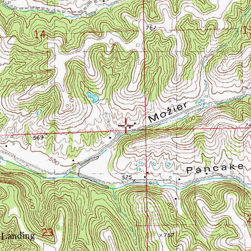 Topographic Map of Mozier Hollow School (historical), IL