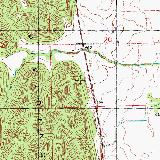 Topographic Map of Oases School (historical), IL