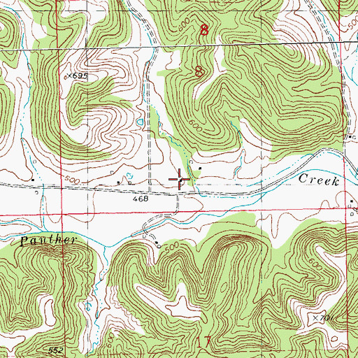 Topographic Map of Panther Creek School (historical), IL