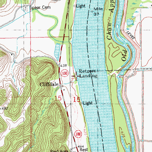 Topographic Map of Retzers Landing, IL