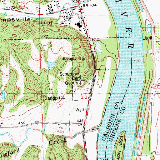 Topographic Map of Schumann Cemetery, IL
