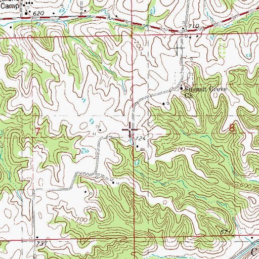 Topographic Map of Summit Grove School (historical), IL