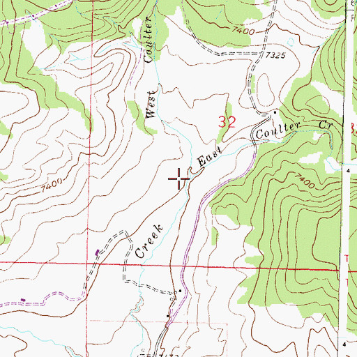 Topographic Map of East Coulter Creek, CO
