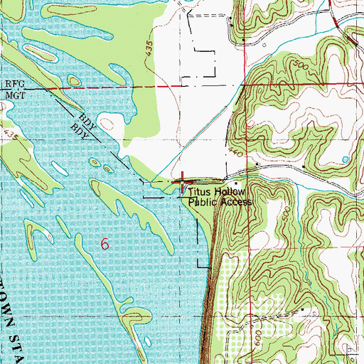 Topographic Map of Titus Hollow Public Access Area, IL