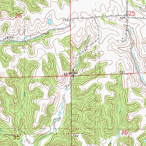Topographic Map of Village Green School (historical), IL
