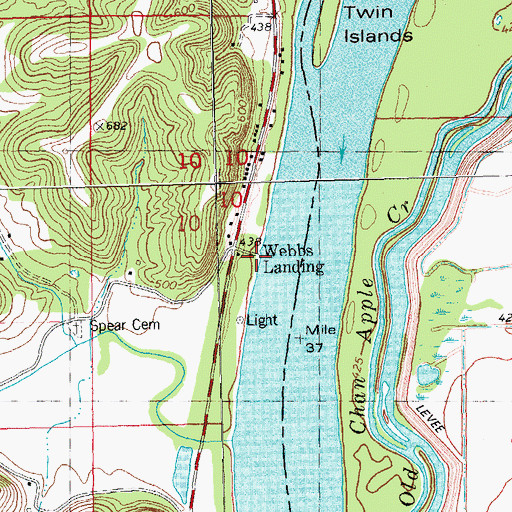 Topographic Map of Webbs Landing, IL