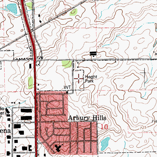 Topographic Map of Heght Park, IL