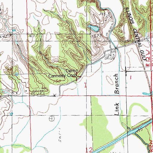 Topographic Map of Cannedy Cemetery, IL