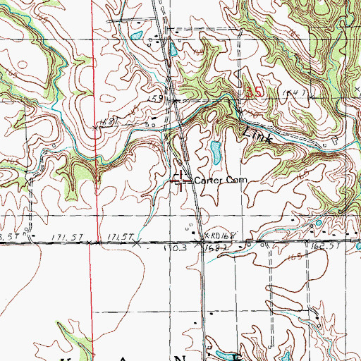 Topographic Map of Carter Cemetery, IL