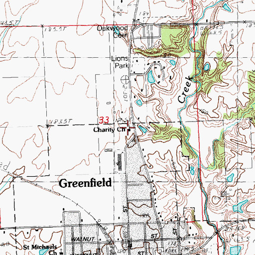 Topographic Map of Charity Church, IL