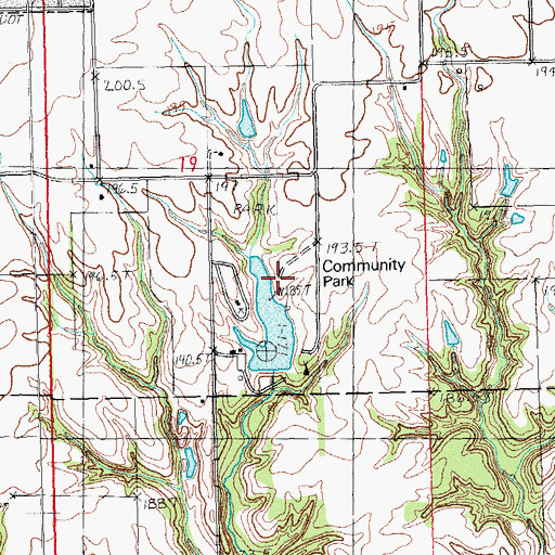 Topographic Map of Community Park, IL
