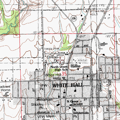 Topographic Map of Conrad Park, IL