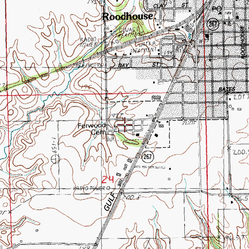 Topographic Map of Fernwood Cemetery, IL
