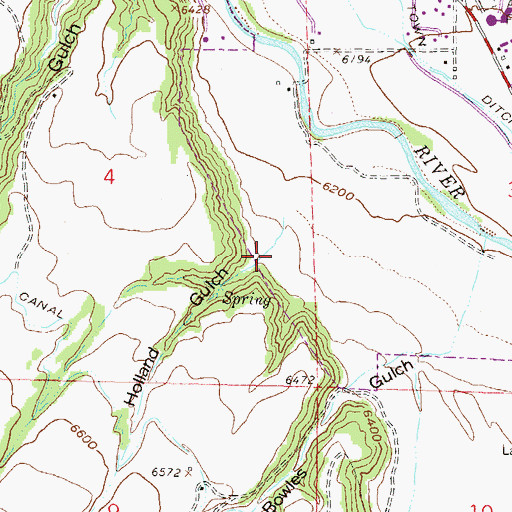 Topographic Map of Holland Gulch, CO