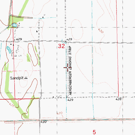 Topographic Map of Herschberger Landing Strip (historical), IL