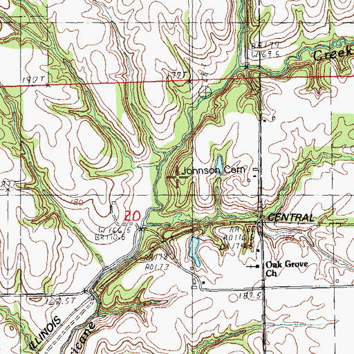 Topographic Map of Johnson Burial Ground, IL