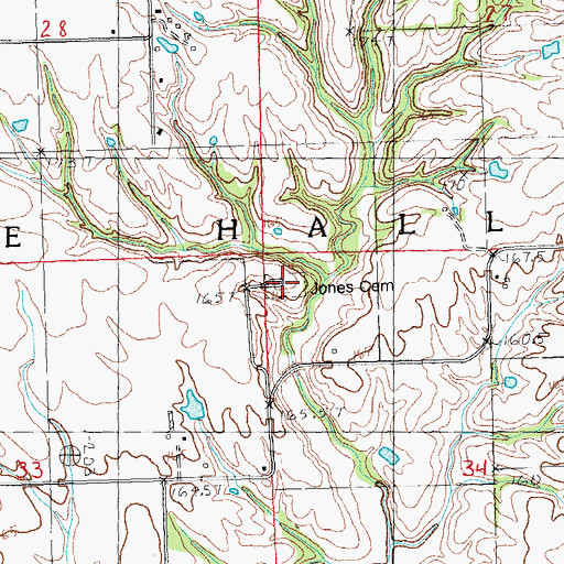 Topographic Map of Jones Cemetery, IL