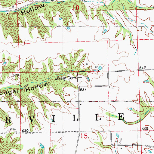 Topographic Map of Likely Cemetery, IL
