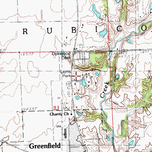 Topographic Map of Lions Park, IL