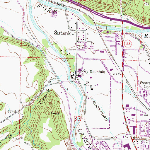 Topographic Map of Colorado Rocky Mountain School, CO