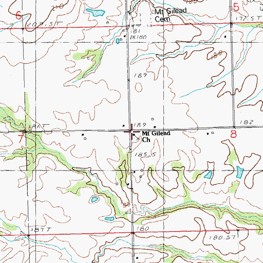 Topographic Map of Mount Gilead Church, IL