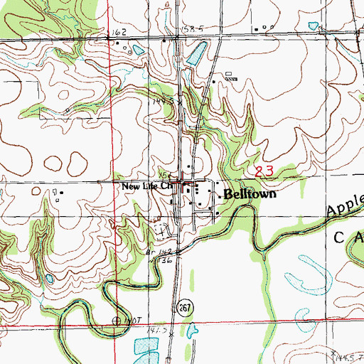 Topographic Map of New Life Church, IL