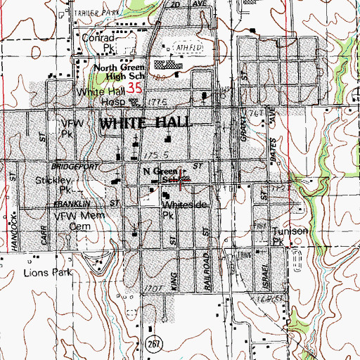 Topographic Map of White Hall Elementary School, IL