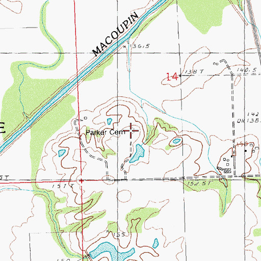 Topographic Map of Parker Cemetery, IL