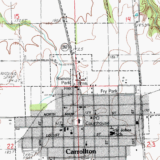 Topographic Map of Rainey Park, IL