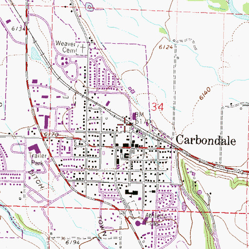 Topographic Map of Carbondale, CO