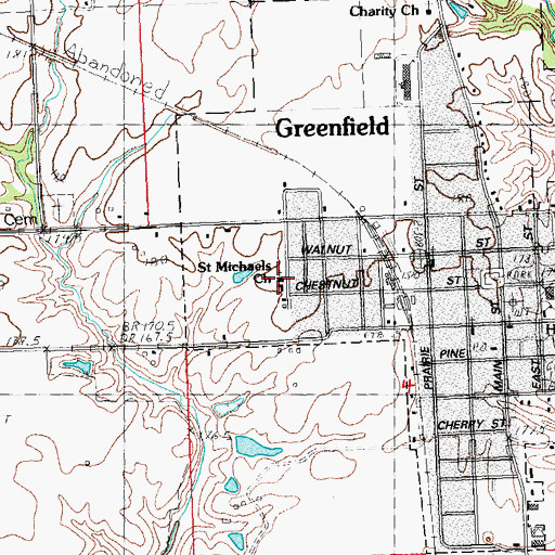 Topographic Map of Saint Michaels Church, IL