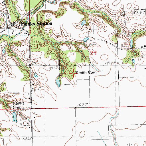 Topographic Map of Smith Cemetery, IL