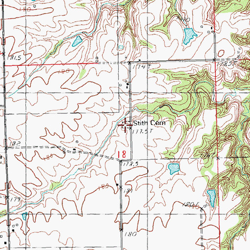 Topographic Map of Smith Cemetery, IL