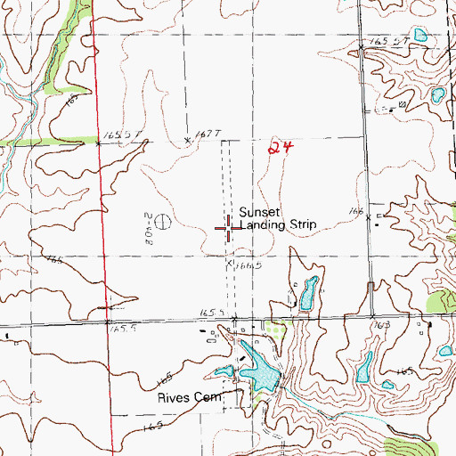 Topographic Map of Sunset Landing Strip (historical), IL