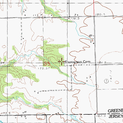 Topographic Map of Thompson Cemetery, IL