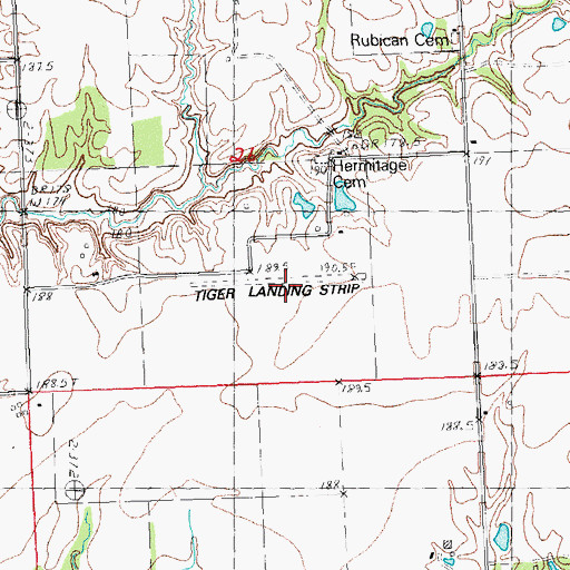 Topographic Map of Tiger Landing Strip (historical), IL