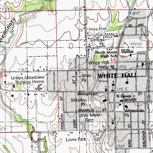 Topographic Map of Veterans of Foreign Wars Park, IL
