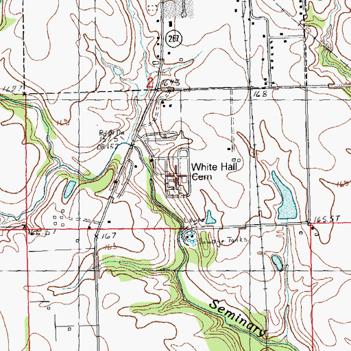 Topographic Map of White Hall Cemetery, IL