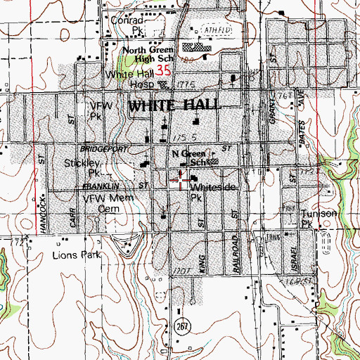 Topographic Map of Whiteside Park, IL