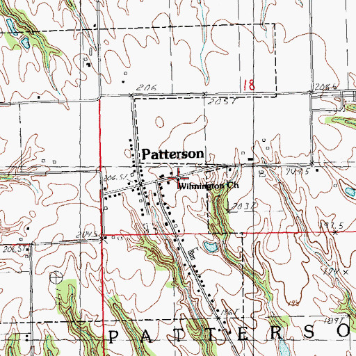 Topographic Map of Wilmington Church, IL