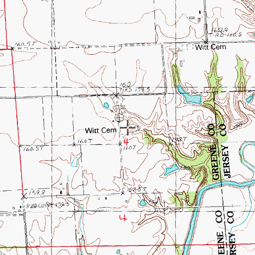Topographic Map of Witt Number 1 Cemetery, IL