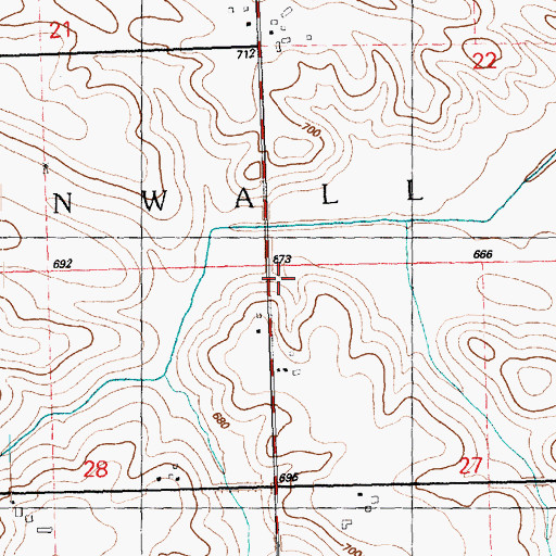 Topographic Map of Brown Presbyterian Church (historical), IL