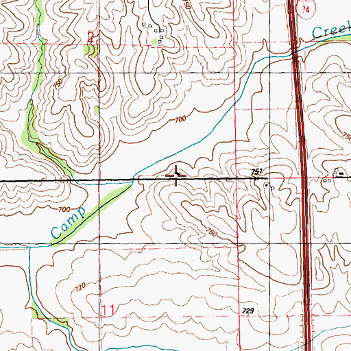 Topographic Map of Harmony School (historical), IL