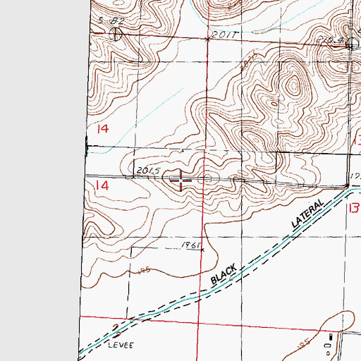 Topographic Map of Hickory Point, IL